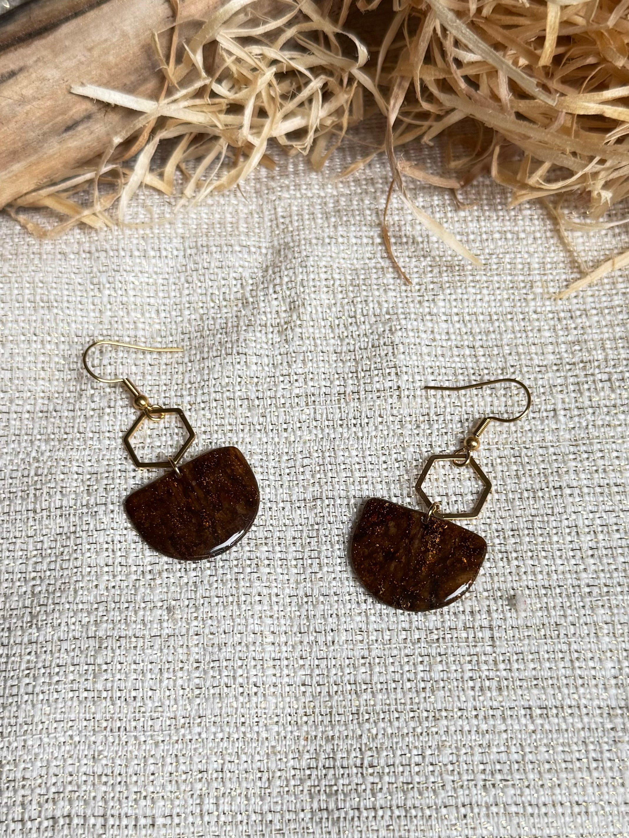 Boucles d'oreilles 'Lyra Oxa' — vue 2 — bijou artisanal Tipoïa Bijoux