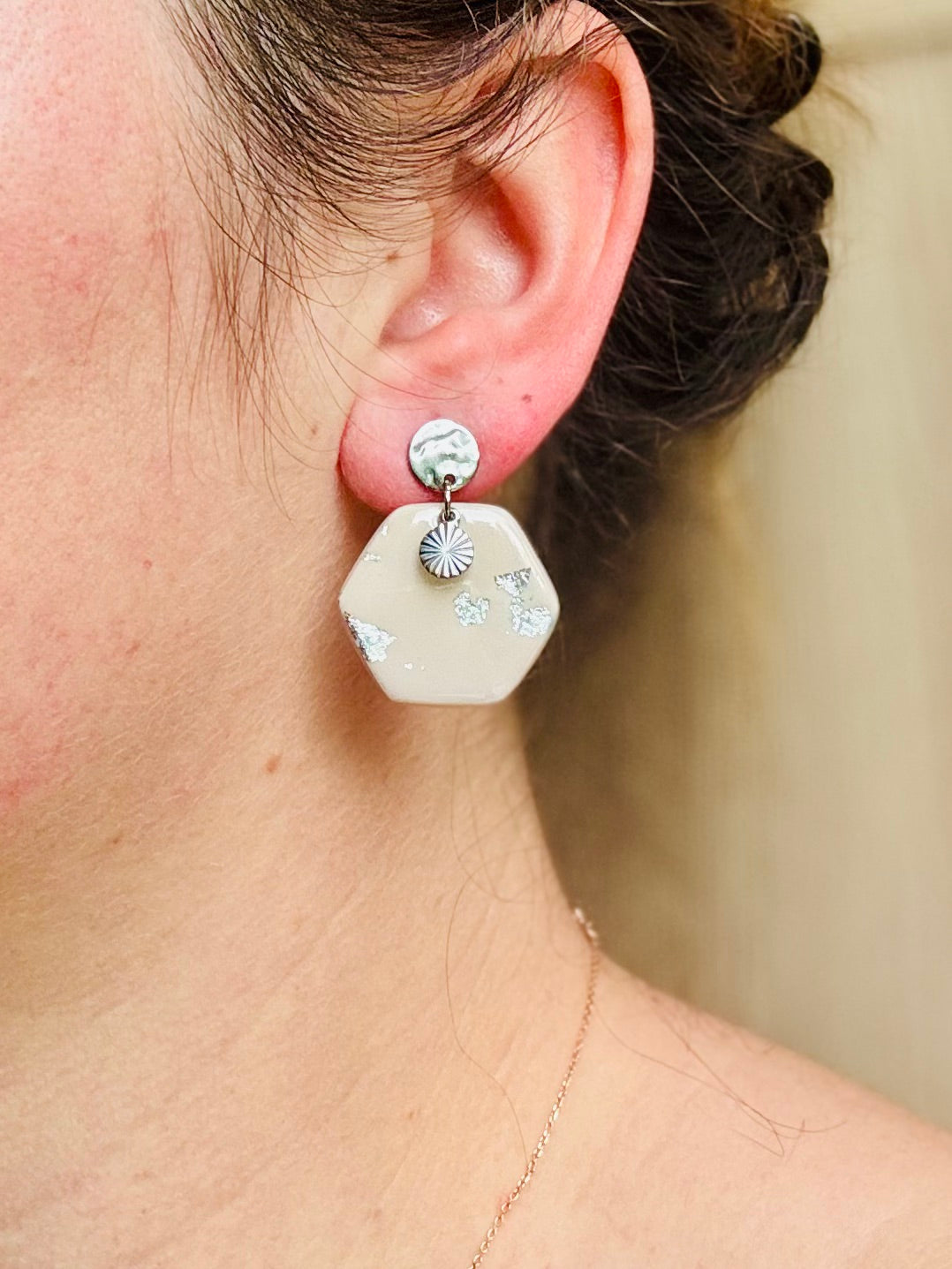 Boucles d'oreilles 'Oxa Argenté' — bijou artisanal Tipoïa Bijoux