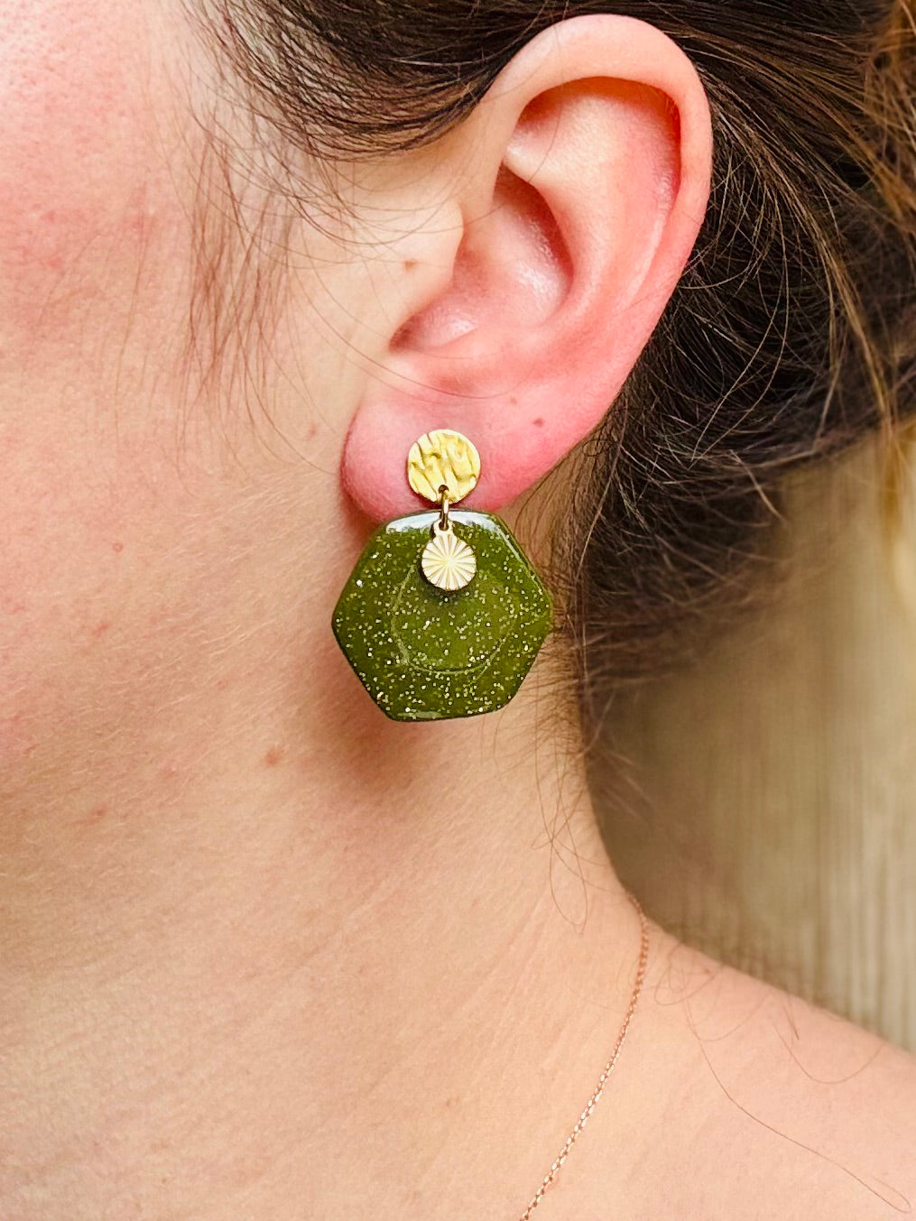 Boucles d'oreilles 'Oxa Dorée' — bijou artisanal Tipoïa Bijoux