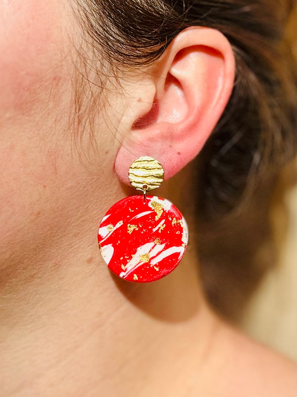 Boucles d'oreilles 'Runa Dorée' — bijou artisanal Tipoïa Bijoux