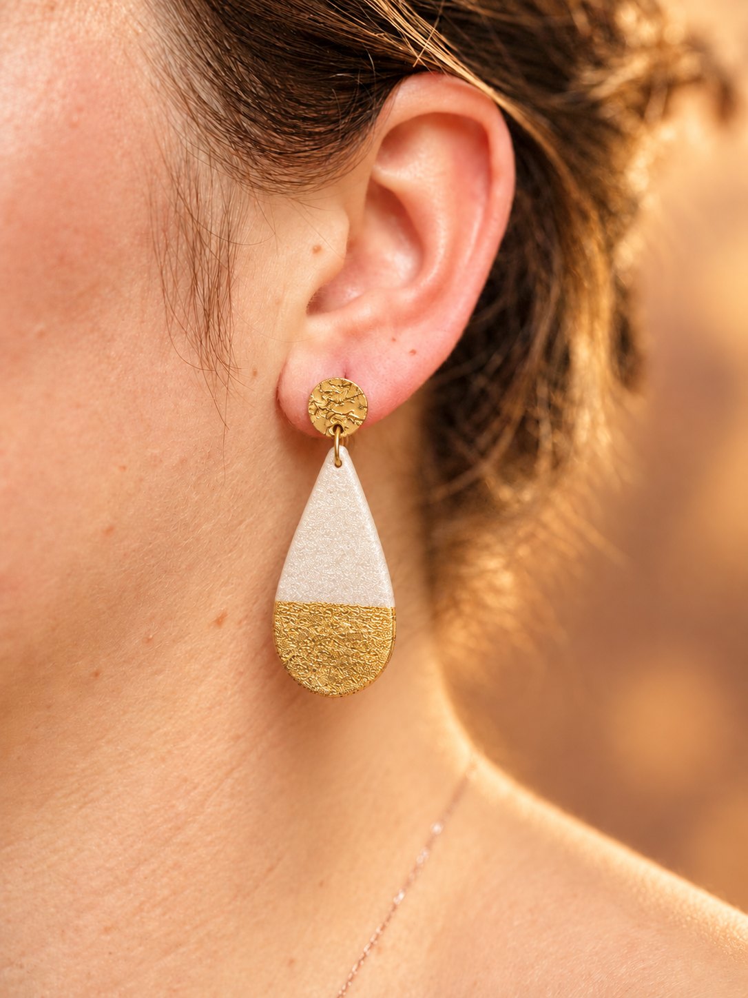 Boucles d'oreilles goutte - vue 2 - bijou artisanal Tipoïa Bijoux