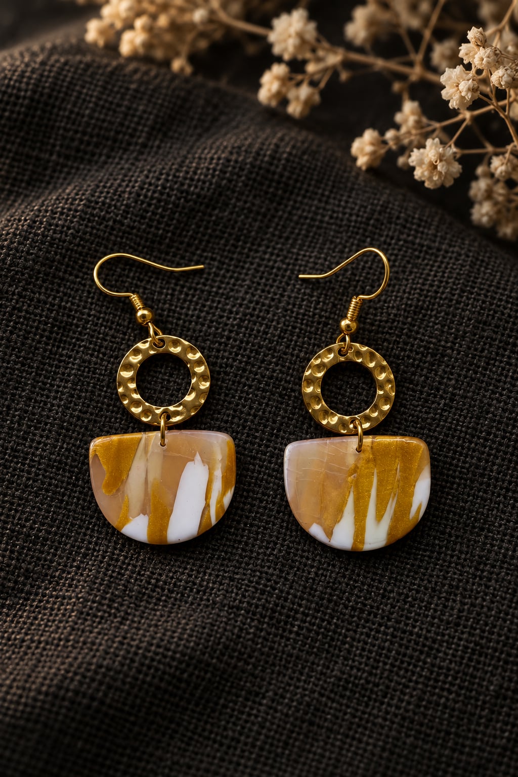 Boucles d'oreilles 'Lyra' - vue 3 - bijou artisanal Tipoïa Bijoux