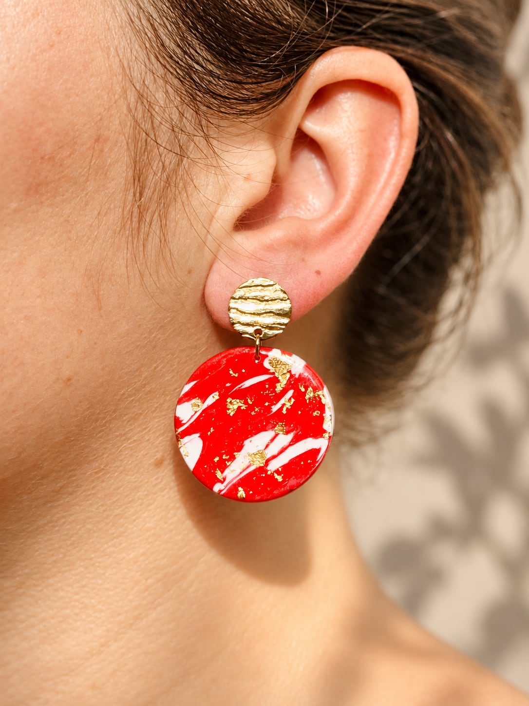 Boucles d'oreilles 'Runa Dorée' - bijou artisanal Tipoïa Bijoux